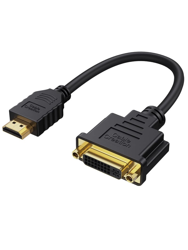 CableCreation HDMI to DVI Cable, 2-Way Male to Female Adapter, 1080P Converter, 3D, Compatible with HDTV, PS3, PS4, DVD, Nintendo Switch, 15cm - Image 1